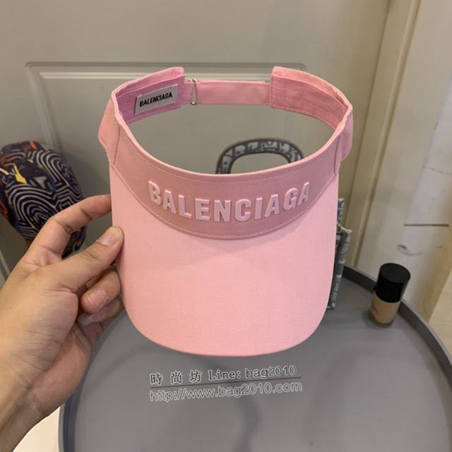 Balenciaga新品女士帽子 巴黎世家新款彩色純棉立體logo空頂帽遮陽帽  mm1667